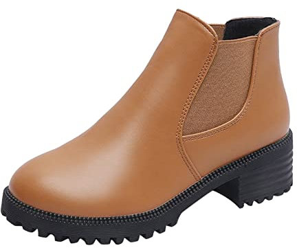 Biker Boots Donna, Impermeabile Morbidi Bassi Stivali Antiscivolo Comode Motociclista Anfibi Platform Moda Stivali Biker Invernali Pelle Biker Boots