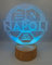 Generico Lampada in Plexiglass con Base Nera Disegno Pallone del Napoli Sarò Con Te Calcio Decor Night Light LED Luce Camera 7 Colori