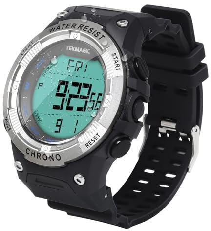 TEKMAGIC Digitale Sportuhr für Herren 10 ATM 100 Meter wasserdicht mit Hintergrundbeleuchtung, Wecker, Stoppuhr, Kalender, Dualzeitanzeige, Geeignet zum Schwimmen und Tauchen