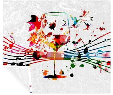 VAPOKF Wine Glass on Music Note Staff Soft Cozy Throw Blanket for Adult and Kids, Lightweight Microfiber Fleece Blanket for Couch Bed Sofa Travel, 59x79