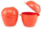Tupperware To Go Obstbox 2x Apfeldose Dose Behälter Big Apple Apfel Aufbewahrungsbox rosa lachs(incl Kosmetiktasche)