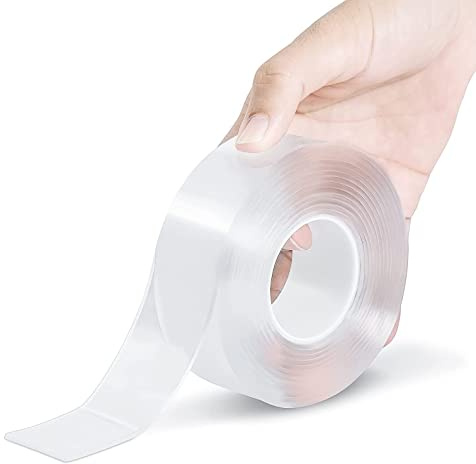 Ruban adhésif double face extra fort transparent, adhésif amovible lavable antidérapant, Nano Tape réutilisable ne laisse pas de traces pour moquette, photo murale sans perçage, 3M