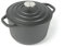 HAWOK Prea-seasoned Dutch Oven aus Gusseisen mit Deckel, 1,5 l tiefer, runder Dutch Oven mit zwei Griffen, Schwarz