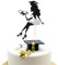 Arthsdite 1 x High Heel Girl Graduation Cake Topper mit Abschluss-Kappe Diplom 2025 Graduation Cake Pick – Silber Glitzer