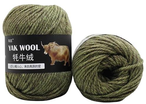 Yak-Wolle, 100 g, 3 Stück, fortschrittliche Wolle, weiche Wärme, hautfreundlich, natürlich, für Handstricken, Schals, Pullover, Mützen, Mäntel, Taschen, Socken (24)