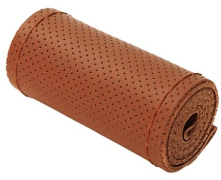 Leder Lenkradbezug Auto Hand Nähen mit Nadel Faden,Mode Anti Rutsch Universal Lenkradabdeckung Lenkradschoner,Autozubehör Innenraum mit Löchern,Geeignet für Lenkrad mit 40 cm Durchmesser,Braun