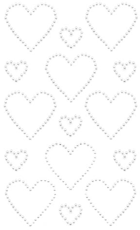 Oblique Unique® Herz Sticker Perlen Aufkleber Weiß zum Verzieren Scrapbooking Basteln für Hochzeit JGA Valentinstag (Weiß - Set kleine + große Herzen)
