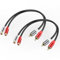 JSADZJK Cavo adattatore 2RCA da 2RCA maschio a 2RCA femmina Cavo audio stereo placcato oro 2RCA rosso/bianco Connettore Jack Plug Estendere cavo audio video audio subwoofer 0.98Ft
