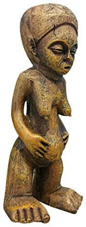 FUNOMOCYA Afrikanische Frauenfigur Harzskulptur Schwangere Deko Statue Tischornament Wohnkultur Wohnzimmer Regal
