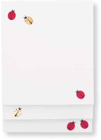 kate spade new york Gestapelter Notizblock, verschiedene Größen, inklusive 3 niedlichen Notizblöcken mit je 75 Blatt, bunte Papierblöcke für Schreibtischnotizen (Ladybug Dot)