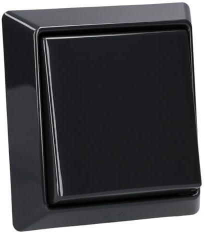 Busch-Jaeger Allwetter 44 Set: Wippschalter-Einsatz 2000/6 US + Wippe 2106-35 + 1-fach Rahmen 2101-35, Anthrazit UP