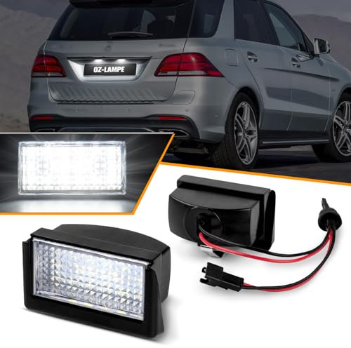 OZ-LAMPE LED Kennzeichenbeleuchtung für Mercedes-Benz ML-CLASS W164 GL-CLASS X164, Led Beleuchtung mit Canbus Fehlerfrei, 6000K 2835 SMD, 2 Stücke