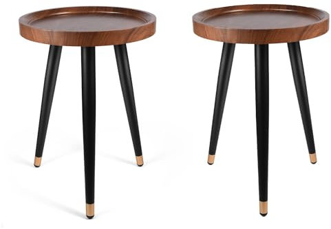 KGPLOME Supporto per piante da interno, in legno di noce di metà secolo, in metallo resistente, supporto alto per vasi da fiori, moderno tavolino rotondo con design rialzato (30,5 x 43,2 cm) (2, 30,5