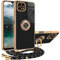 Coque pour Samsung Galaxy A22 5G avce Cordon,Housse pour Samsung A22 5G avce Anneau Antichoc Magnétique avec Collier Silicone Lanyard Case Réglable Téléphone Portable Protection Cover avce Support