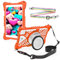 Funda Tablet 10.1 Silicona con Soporte y 2 Cintas para Colgar Universal Compatible con Todos los Modelos de Tablets de 10 a 13 Resistente Proteccion contra Impactos (Naranja)