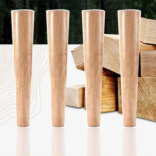 Holz Sofa Tischbeine,4 Stück Konisch Sofafüße Ersatz Tischbeine,Holzfüße für Möbel DIY für Stuhl, Bett, Tisch Schrankfüsse (50cm)