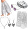 RANJIMA 60er 70er Jahre Disco Kostüm Damen, Disco Accessoires Kostüm Glitzer Baskenmütze Hippie Kostüm Zubehör Set mit Hut Pailletten Stulpen Sonnenbrille Accessoires für Karneval,Mottoparty,Fasching