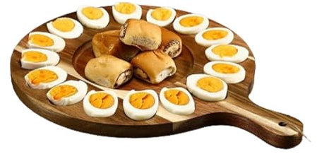 Piatti per uova ripiene - Vassoio per servire uova di Pasqua con manico | Supporto per uova tagliere uova tagliere per salumi pasquali