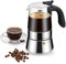 COPOTEA Moka Pot - Cafetera portátil para estufa de espresso, vidrio de borosilicato y acero inoxidable, 6 tazas (240 ml)