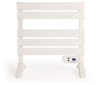 CREATE / WARM Towel MINI/Elektrischer Badheizkörper Cremeweiß mit Standfüßen / 58,4x41x55,8cm / Leise, geringer Verbrauch, LCD-Display, 150W