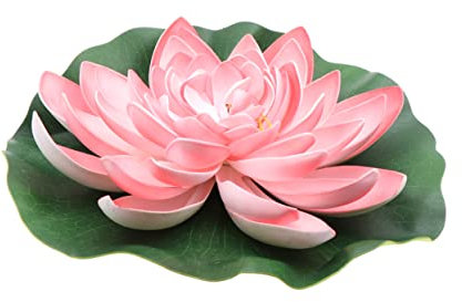 GOOHOCHY Künstliche Schwimmende Lotusblüte Aus Hochwertigem Eva Realistische Lotusblüte Für Teich Pooldeko Pinke Simulation Wasserlilie Für Garten Und Aquarium