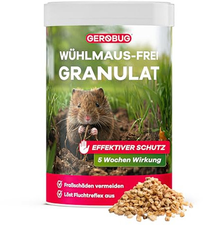Gerobug Wühlmaus vertreiben Granulat 300 g - Wühlmaus Vertreiber Mittel um Effektiv & schnell Wühlmäuse loszuwerden - Wühlmausgift Alternative