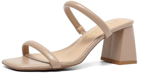 Sowdus Pantoletten Damen mit Absatz Bequem - Elegante Mules Sandalen Schlappen Sandaletten Leichter Quadratischer Blockabsatz Offener Zehenbereich Rutschfest Sommerschuhe