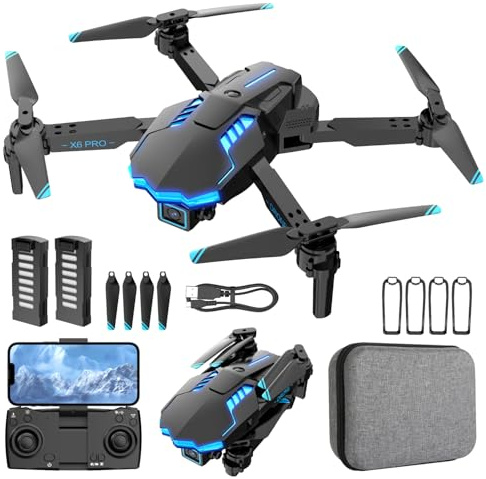 Drone with Camera 4K for Kids and Adults, Brushless Motor RC Quadcopter for Beginner, 45 Mins Flight/One Key Start/Gesture Photography, Toys for Boys and Men Birthday Christmas Gifts (Blue)