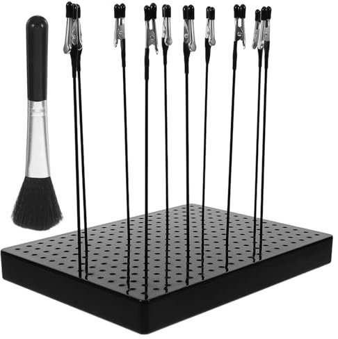 HORIALENCE 1 Juego Base De Color del Modelo. De Modelado Base De Pintura Modelo DIY Card Memo Memo Metal Herramientas De Modelado De Metal Soporte De Pintura Modelo Clips De Memo Negro