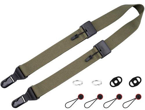 VKO Kameragurt mit Schnellentriegelung, schnell verstellbar, ultraleicht, bequem, für Mann und Frau, Fotografen (1,2 m bis 1,8 m, Vollformat-Kameragurt, DSLR-Kamera-Hals, Schultergurt, 38 mm, grün