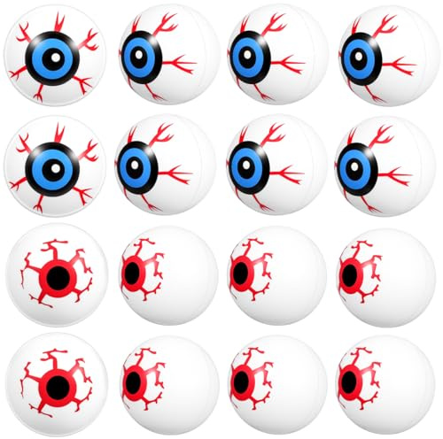 Healifty 16 Stück Halloween gruselige realistische Augen PingPong Gruselige Augäpfel aus Kunststoff für Halloween Süßes oder Saures Dekorationen Partyzubehör