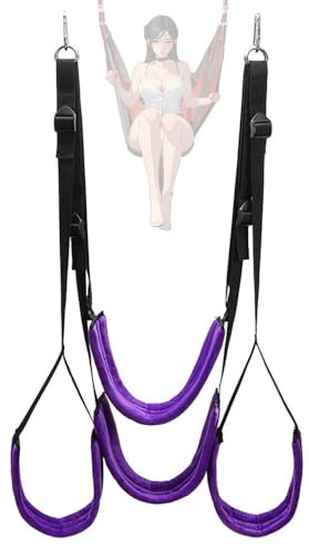 TAUOE Columpio Sensorial de Peluche Violeta, 4 Cojines, Altura 150 Centímetros, Suave y Cómodo