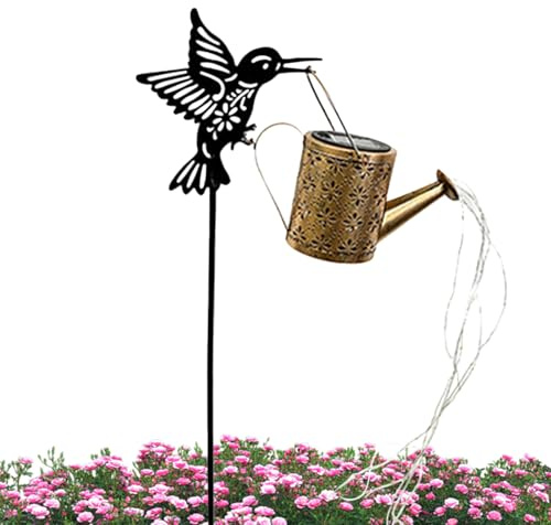 Jarra de riego Iluminación Solar | Iluminación de Suelo Colibrí de jardín Solar,Gadgets al Aire Libre Cercas de jardín para de césped Pasarela Porche Iluminación de Paisaje