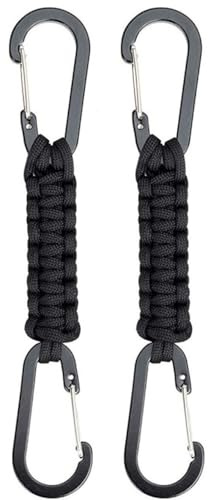 GLDFYYDS Heavy Duty Paracord Keychain with Anodized Aluminum Carabiner - 18.5cm 30g Compact, Multi-Purpose for Keys/Water Bottles/Tools (Daily/Outdoor Hiking/Travel)