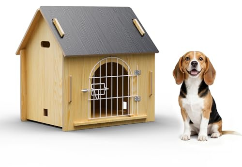 Kleine Hundehütte Holz Indoor Katzenhaus,XXL Hundehäuser Indoor Katzenhäuser Modern Innen Kleine Hundehütte mit Tür Innen Haustierhaus für kleine Hunde Warme Haustierhütte Hundehütte