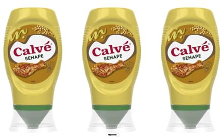 3X Calvé Senape Fryer Sauce Sauce Mustard Spicy Taste Mustard 250 ml,+Italy shop Kostenloser Schlüsselanhänger