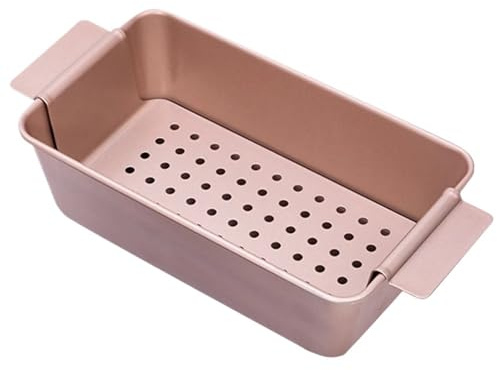 Molde for tostadas, molde for pan doméstico con bandeja de drenaje desmontable, molde for hornear antiadherente for carne, brownie, tostadas, pan y repostería(Rose Gold)