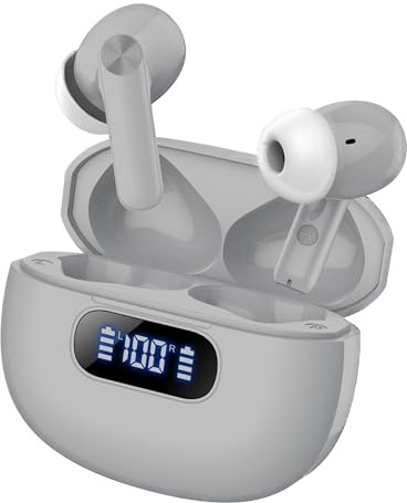 Kopfhörer Kabellos Bluetooth, In Ear Kopfhörer Bluetooth 5.3 mit 4 ENC Noise Cancelling Mic, 2026 Neue Kopfhörer Kabellos LED Anzeige, 48Std Earbuds, HiFi Stereo IP7 Wasserdicht Ohrhörer für Arbeit