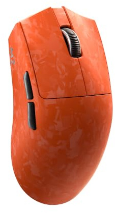 YUNZII M2 Souris Gamer sans Fil Dual 8K PAW3395, DPI 6 Niveaux (Orange) | Capteur Optique, 50 à 30000 DPI Finition Carbone, 63 g Légère, Filaire/2.4G/Bluetooth Souris de Jeu pour Win/Mac