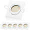 Sweet Led 6er Set LED Einbaustrahler 230V 3.5W Kaltweiß - 330lm 6500K Lochmaß 75mm, LED Spots flach Deckenstrahler schwenkbar - Eckig Weiß