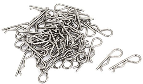 Aexit 50pcs Schrank-Zubehör Spring Edelstahl Splinte Clip Pin Hardware 1,6mm Scharniere x 28mm