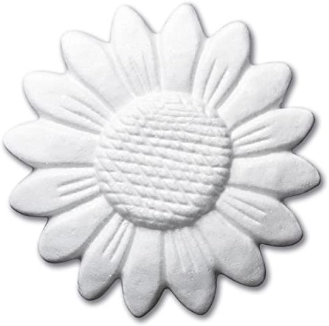 DECOSA Wandtattoo Sunflower in weiß - Ø 140 mm - 5 Beutel à 2 Tattoos - Wanddeko in 3D Optik - Wandaufkleber aus Styropor