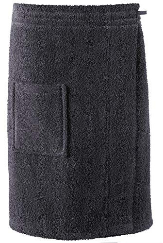 CelinaTex Funlike Kilt kurz L/XL anthrazit Baumwolle Saunakilt Frottee Sarong Saunatuch Saunasarong