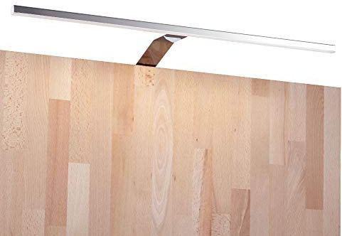 kalb Material für Möbel LED Kleiderschrankleuchte Aufbauleuchte Schrankbeleuchtung 1-4er SET chrom / silbergrau 600mm, Oberfläche:verchromt, Auswahl:3er Set warmweiss