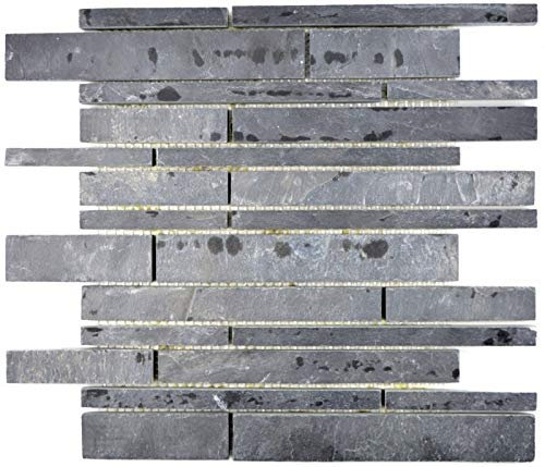 Mosaik Fliese Schiefer Naturstein Brick Schiefer anthrazit MOS34-0206_f