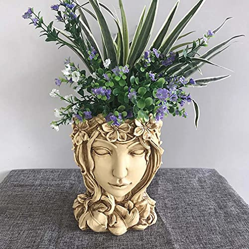 Creatives Resin Flower Vases Figurines Flowers Pot - Gesicht Blumentopf Kopf Pflanzer Topf Saftiger Pflanzer Niedlicher Harz Pflanzer Home Decor Für Innen Home Office Macetas Home Decor (B)