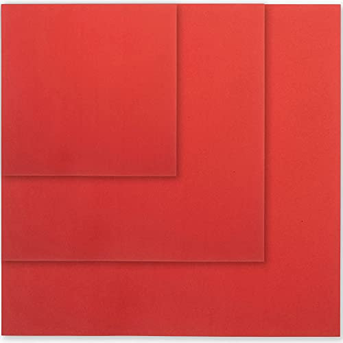 Tritart Origami Papier | 225 Blatt Doppelseitiges Faltpapier Rot | Bastelpapier Set 80 g/m2 | Je 75 Blätter 20x20cm, 15x15cm und 10x10cm