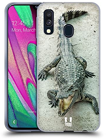 Head Case Designs Coccodrillo con La Bocca Aperta Animali Selvatici Custodia Cover in Morbido Gel Compatibile con Samsung Galaxy A40 (2019)