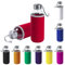 TIENDA EURASIA® Pack de 2 Botellas de Agua Cristal con Funda de Neopreno, 420 ml de Capacidad, con Tapon a Rosca y Cinta de Transporte, Bidon perfecto para Colegio, Camping, Ejercicio, Color Rojo