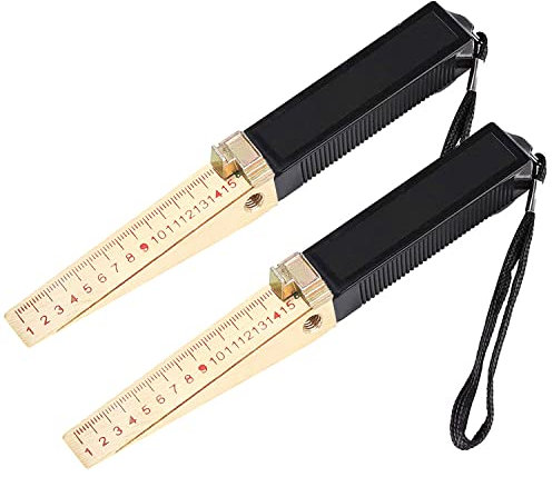 Newsmy 2 Pack Fire Door Gap Gauge Precision 0.2mm, Wedge Vernier Feeler Gauge Engineering Tools Ruler 1-15mm for House Engineering Inspection Flatness (Precision:0.2mm)
